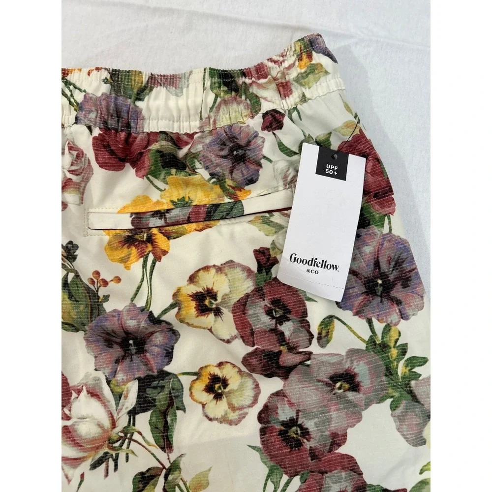 NWT Goodfellow & Co. Men's S Multi-color Floral Drawstring Swim‎ Trunks Sz L